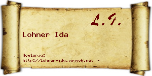 Lohner Ida névjegykártya